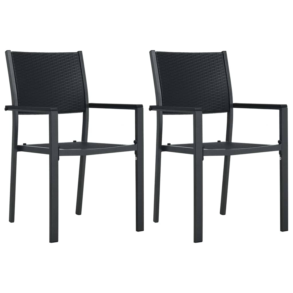 5 Piece Garden Dining Black 80 cm table length 2