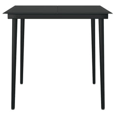 5 Piece Garden Dining Black 80 cm table length 2