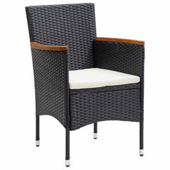 vidaXL Garden Dining Chairs 4 pcs Poly Rattan Black 2