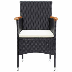 vidaXL Garden Dining Chairs 4 pcs Poly Rattan Black 3