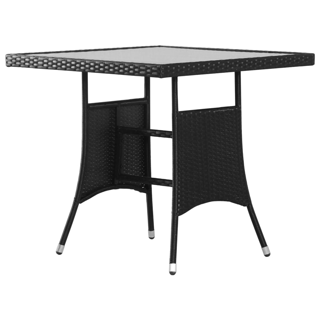 vidaXL Garden Table Black 80x80x74 cm Poly Rattan 1