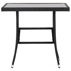 vidaXL Garden Table Black 80x80x74 cm Poly Rattan 2