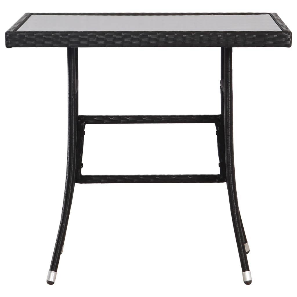vidaXL Garden Table Black 80x80x74 cm Poly Rattan 2