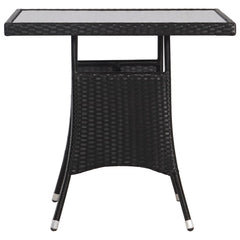 vidaXL Garden Table Black 80x80x74 cm Poly Rattan 3