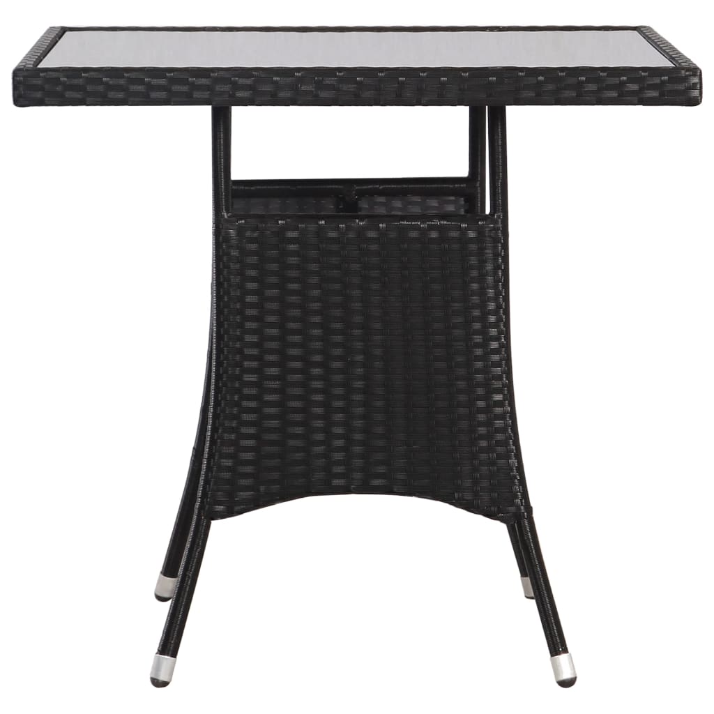 Garden Table Black Poly Rattan 80 x 80 x 74 cm