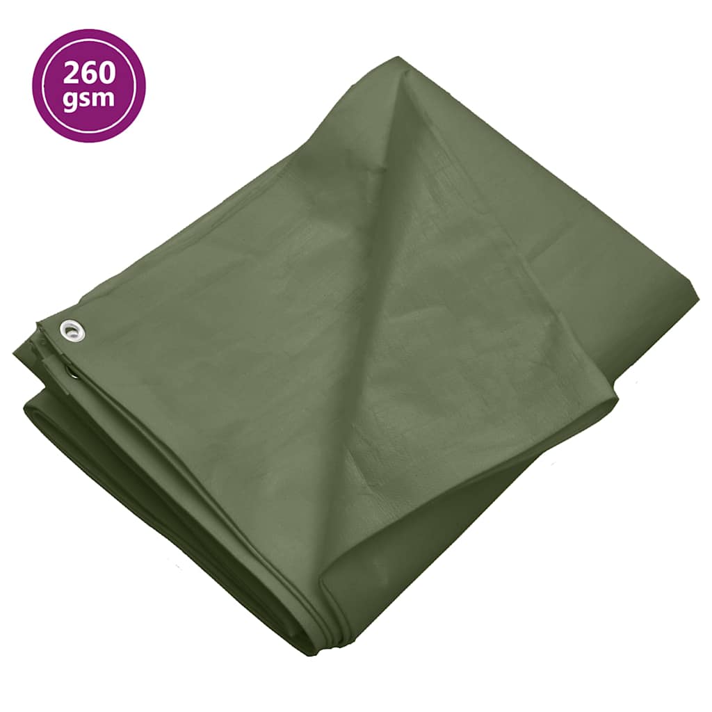 vidaXL Tarpaulin 260 g/m² 3x6 m Green HDPE 1