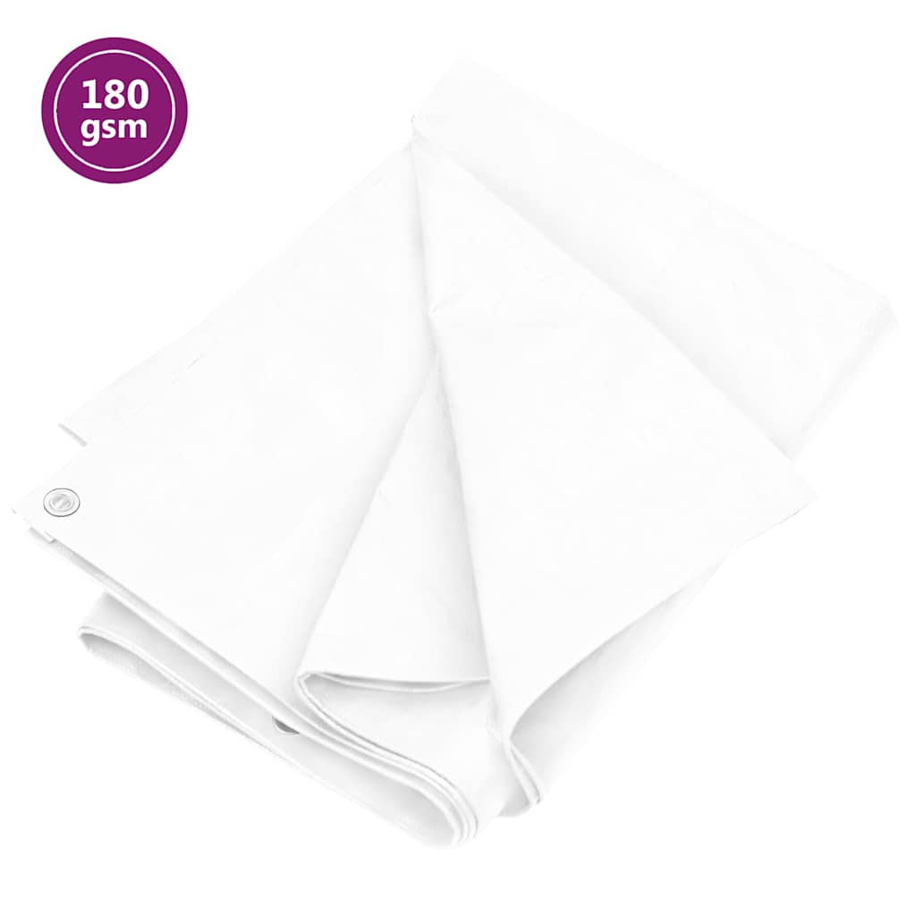 vidaXL Tarpaulin 180 g/m² 8x10 m White HDPE 1