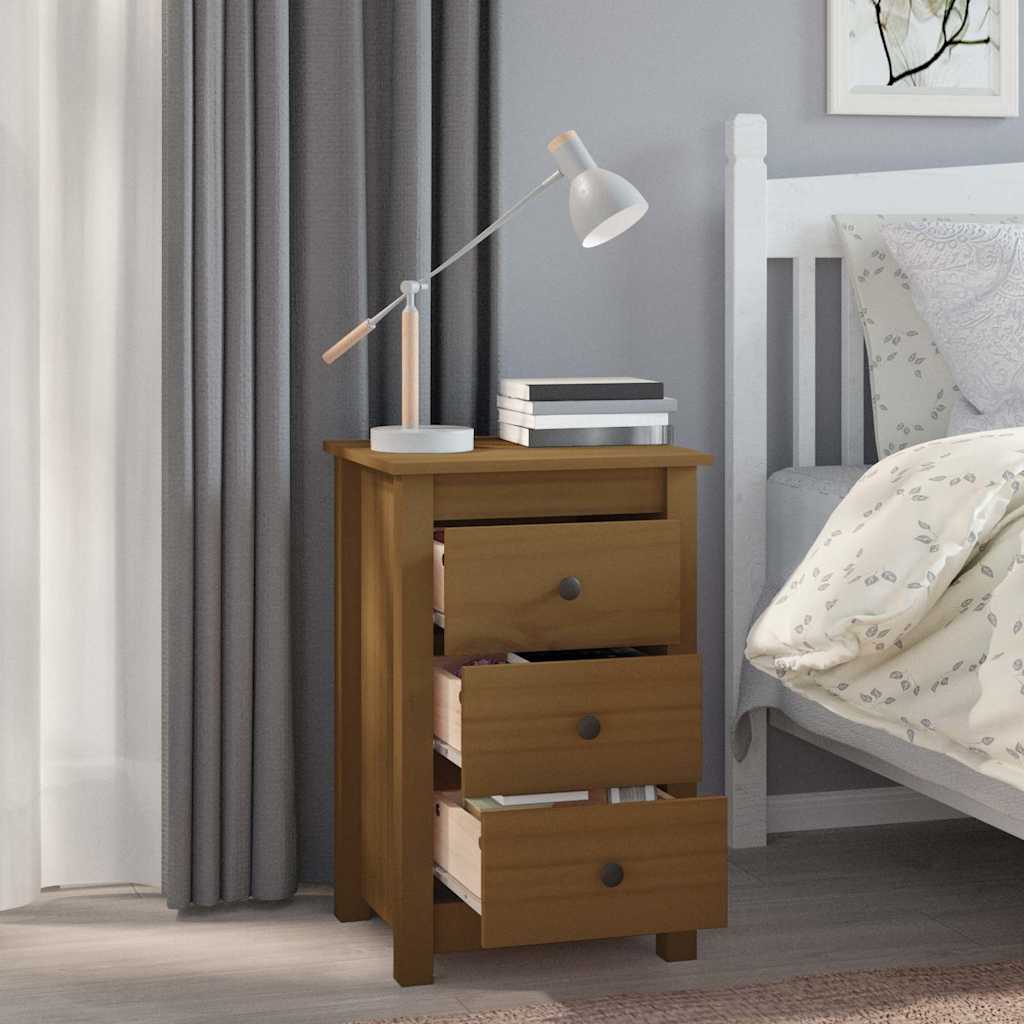 vidaXL Bedside Cabinets 2 pcs Honey Brown 40x35x61.5cm Solid Wood Pine 4