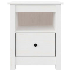 vidaXL Bedside Cabinet | White | Solid pine wood | Medium | Bedside Cabinet 5