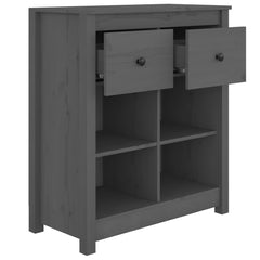 Sideboard 70x35x80 cm Solid Wood Pine Grey