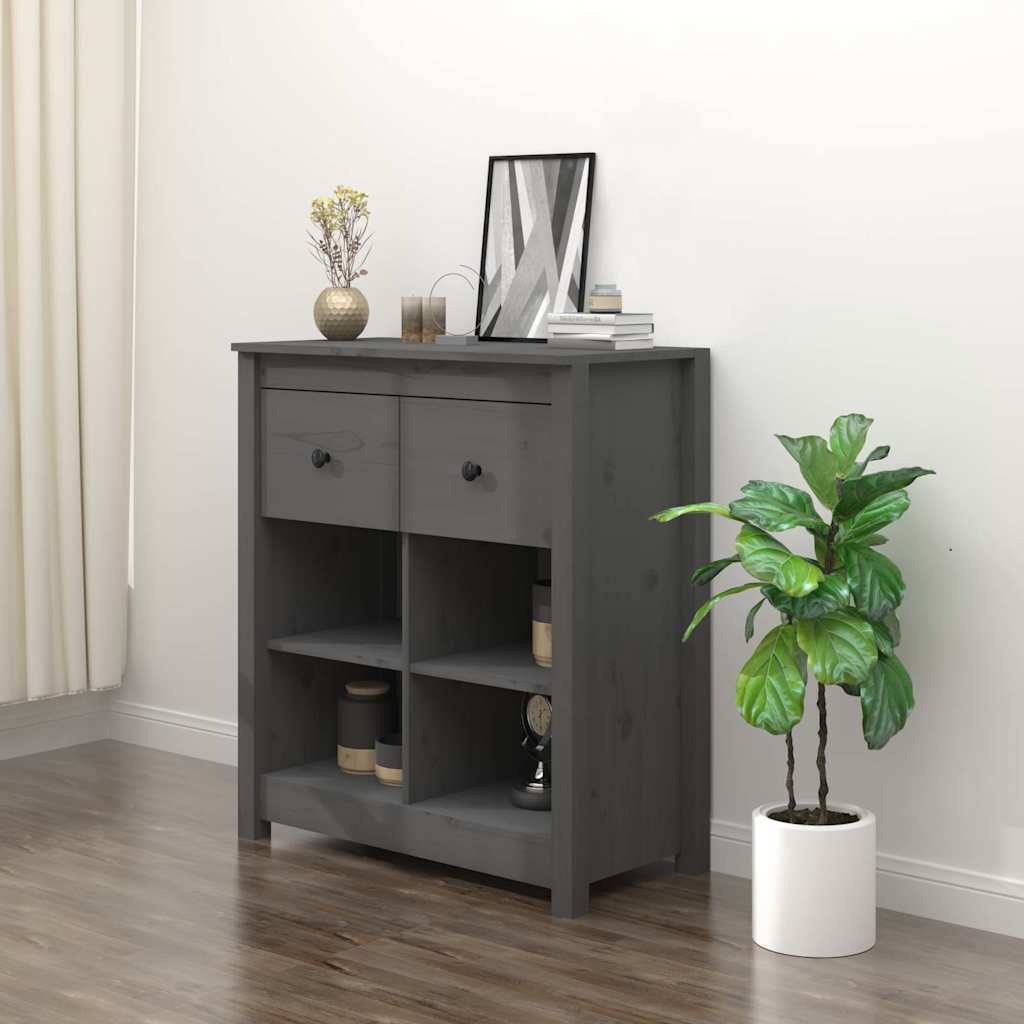 Sideboard 70x35x80 cm Solid Wood Pine Grey