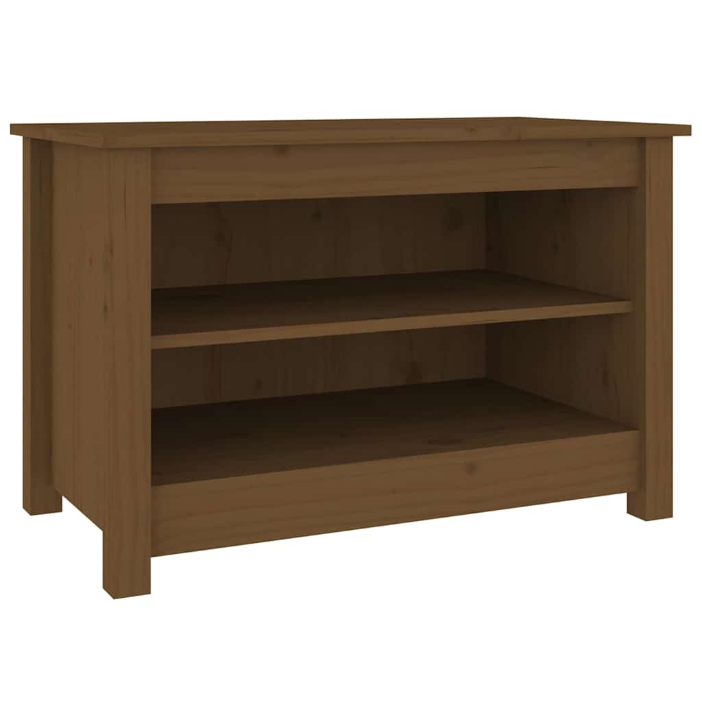 vidaXL Shoe Bench Honey Brown 70x38x45,5 cm Solid Wood Pine 2
