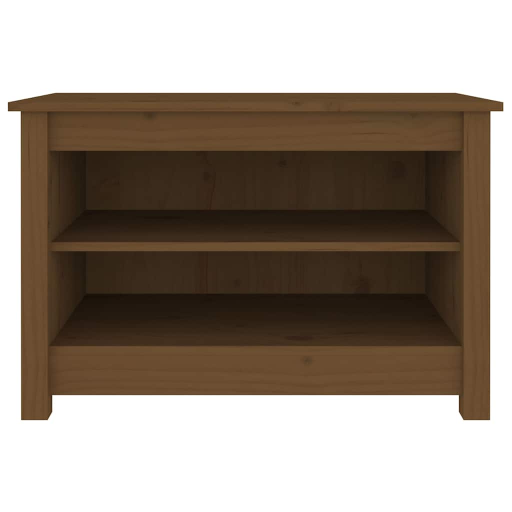 vidaXL Shoe Bench Honey Brown 70x38x45,5 cm Solid Wood Pine 3