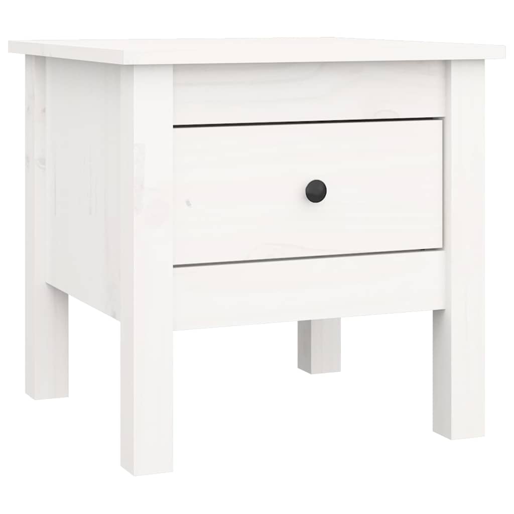 vidaXL Side Table | White | Solid pine wood | Small | Side Table | Square 2
