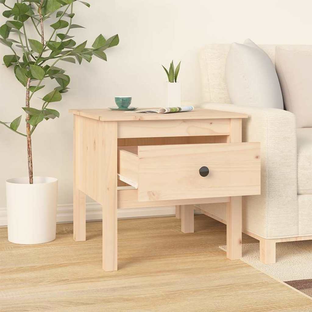 vidaXL Side Table 50x50x49 cm Solid Wood Pine 3