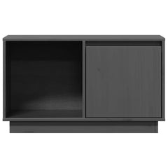 vidaXL TV Cabinet | Grey | Solid Pine Wood | 74 cm | TV Cabinet | Rectangular 4