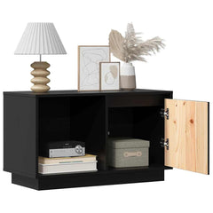 vidaXL TV Cabinet | Black | Solid pine wood | Medium | TV Cabinet | Rectangular 3