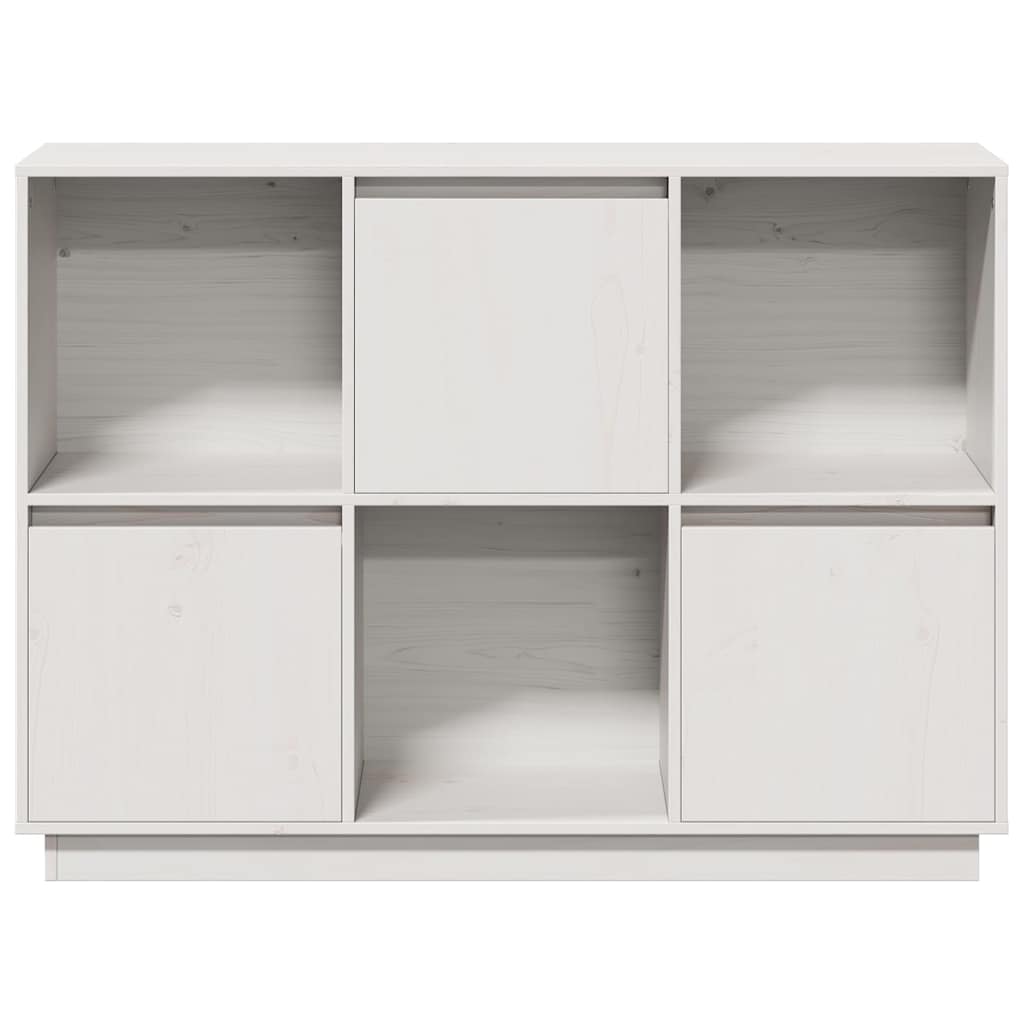 vidaXL Sideboard White 110,5x35x80 cm Solid Wood Pine 4