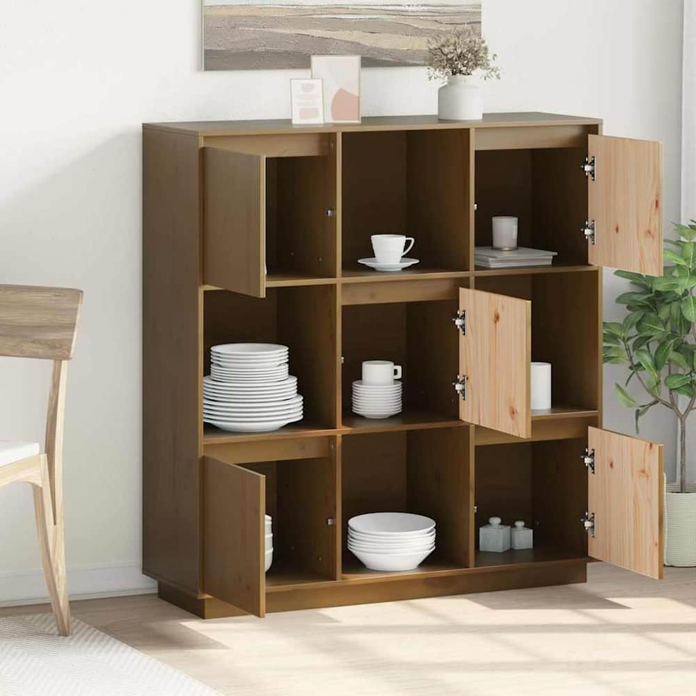 Highboard 110,5x35x117 cm Solid Wood Pine Honey brown