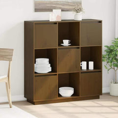Highboard 110,5x35x117 cm Solid Wood Pine Honey brown
