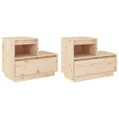 Bedside Cabinets Solid Wood Pine