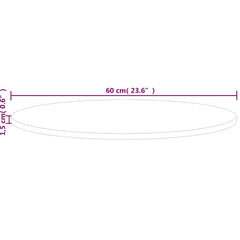 vidaXL Round Table Top ??60x1.5 cm Solid Wood Oak 4