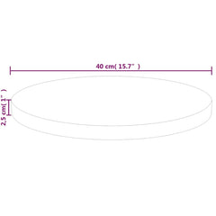 vidaXL Round Table Top Ø40x2,5 cm Untreated Solid Wood Oak 4