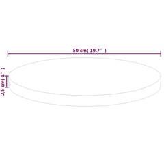 vidaXL Round Table Top Ø50x2,5 cm Untreated Solid Wood Oak 4