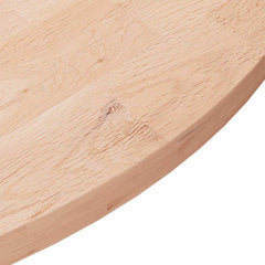 vidaXL Round Table Top Ø70x2,5 cm Untreated Solid Wood Oak 3