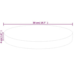 vidaXL Round Table Top Ø50x4 cm Untreated Solid Wood Oak 4
