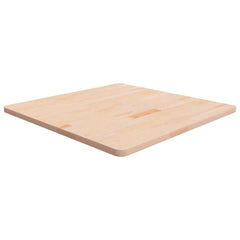 Square Table Top Untreated Solid Wood Oak Natural 80 cm 2.5 cm 80 cm
