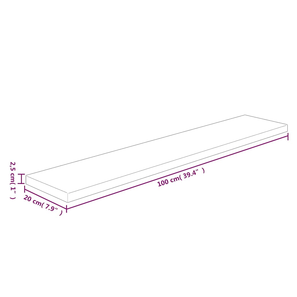 vidaXL Shelf Board | Medium brown | Solid oak wood | 100 cm length | Shelving 4