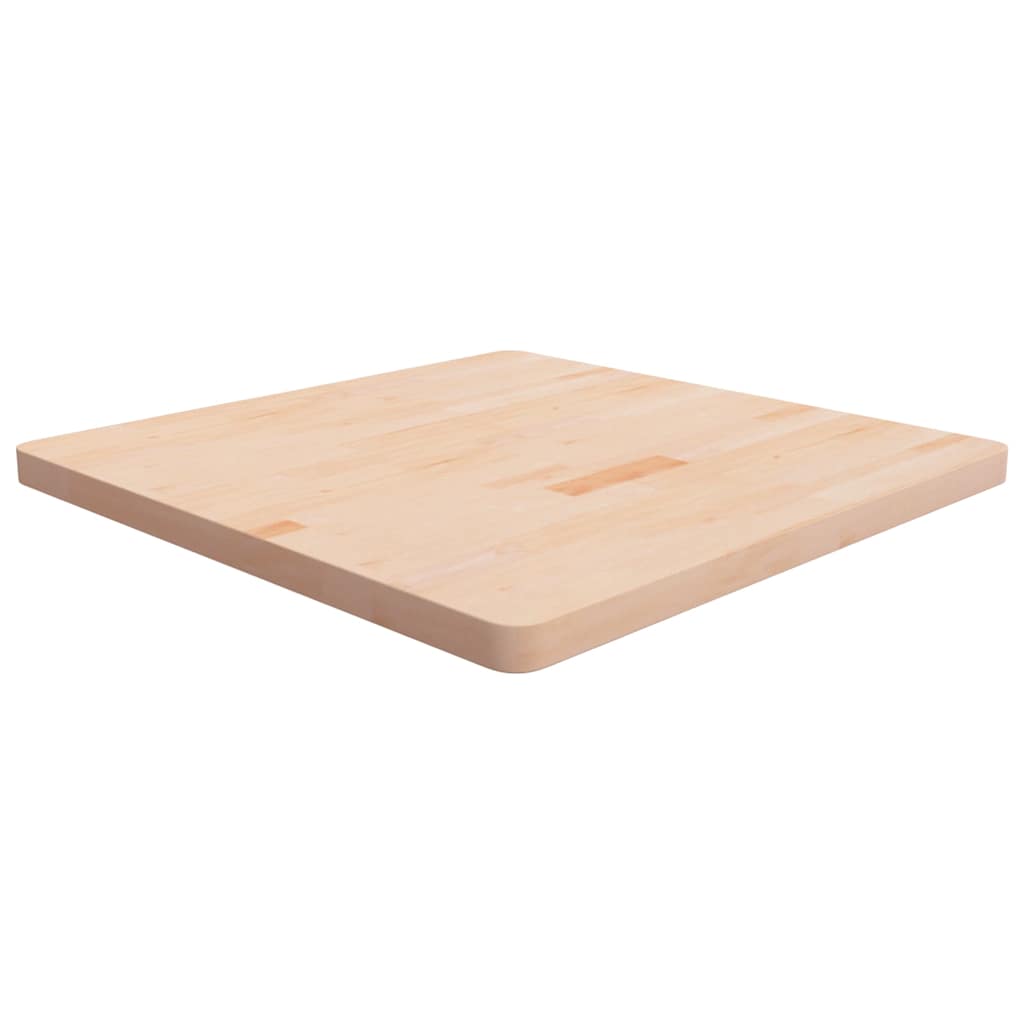 Square Table Top Untreated Solid Wood Oak Natural 80 cm 4 cm 80 cm