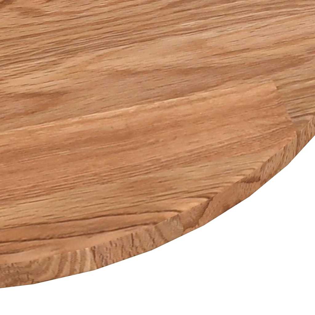 vidaXL Round Table Top Light Brown Ø60x1.5 cm Treated Solid Wood Oak 3