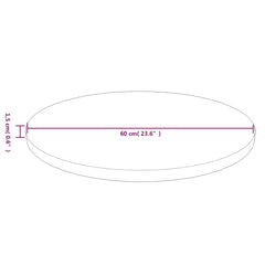vidaXL Round Table Top Light Brown Ø60x1.5 cm Treated Solid Wood Oak 4