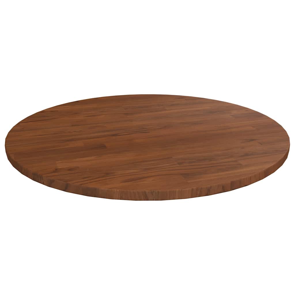 vidaXL Round Table Top Dark Brown Ø50x1.5 cm Treated Solid Wood Oak 1