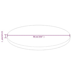 vidaXL Round Table Top Dark Brown Ø50x1.5 cm Treated Solid Wood Oak 4