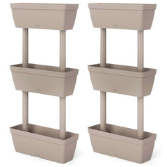 vidaXL Garden Planter 6 pcs 100 cm Taupe 2