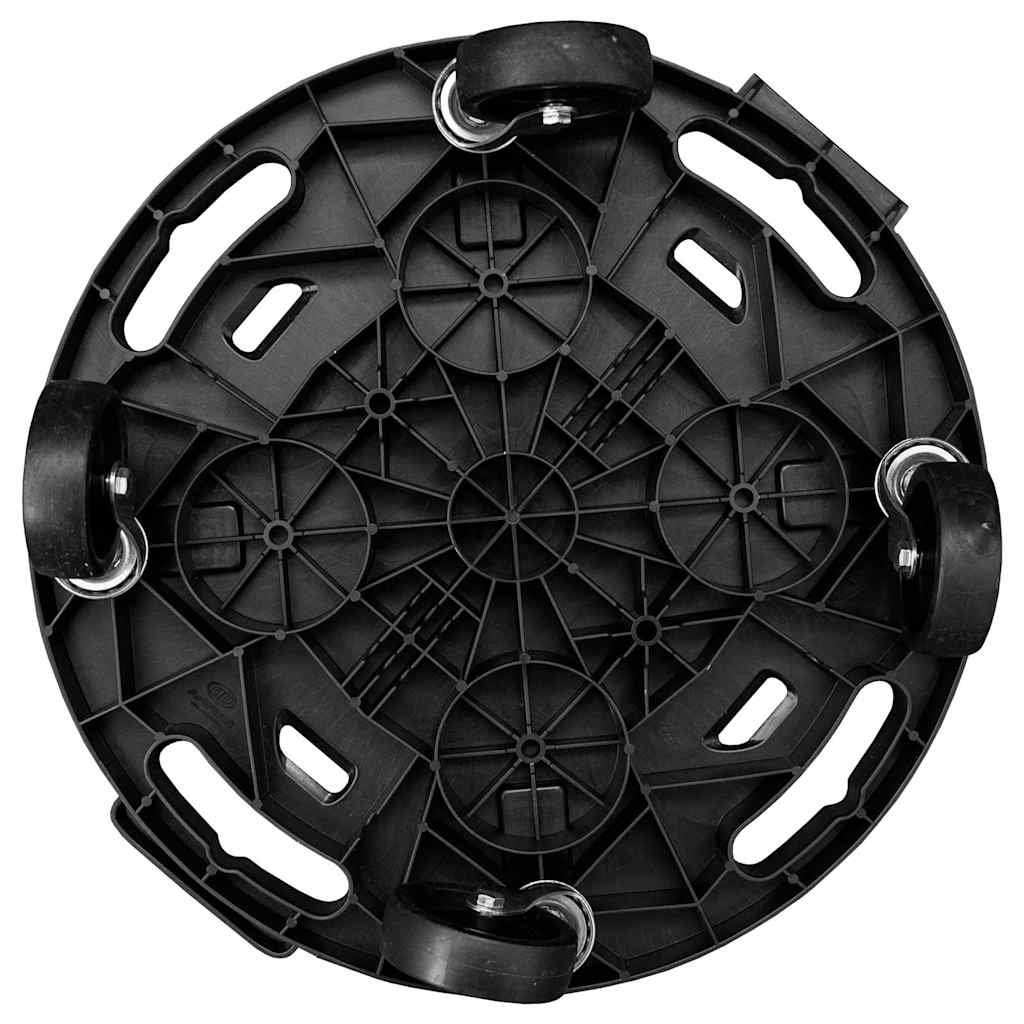 151830 vidaXL Plant Trolley with Wheels Diameter 40 cm Black 275 kg 4