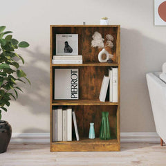 815087 vidaXL Book Cabinet Smoked Oak 60x24x109 cm Engineered Wood 3