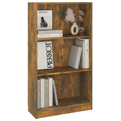 815087 vidaXL Book Cabinet Smoked Oak 60x24x109 cm Engineered Wood 6