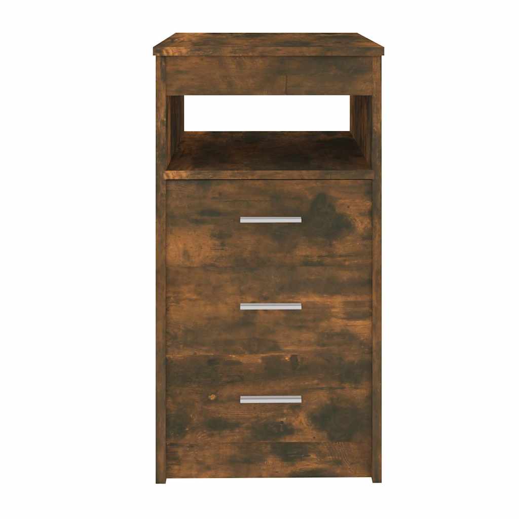 vidaXL Drawer Cabinet Smoked Oak 40x50x76 cm Engineered Wood 5