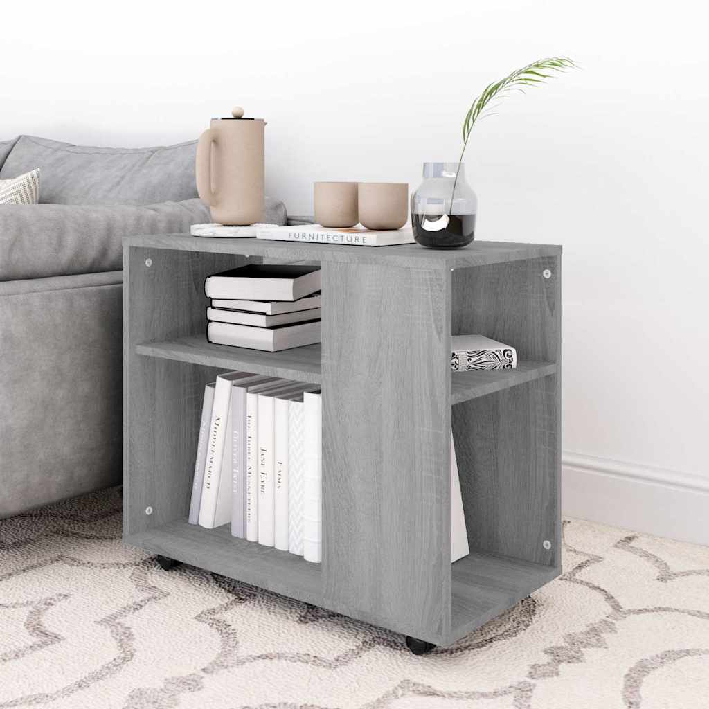 vidaXL Side Table Grey Sonoma 70x35x60.5 cm Engineered Wood 3
