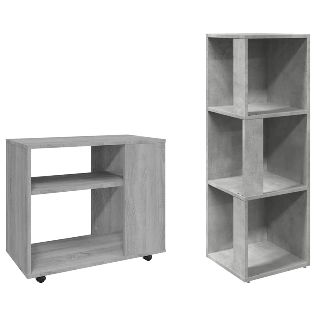vidaXL Side Table Grey Sonoma 70x35x60.5 cm Engineered Wood 5