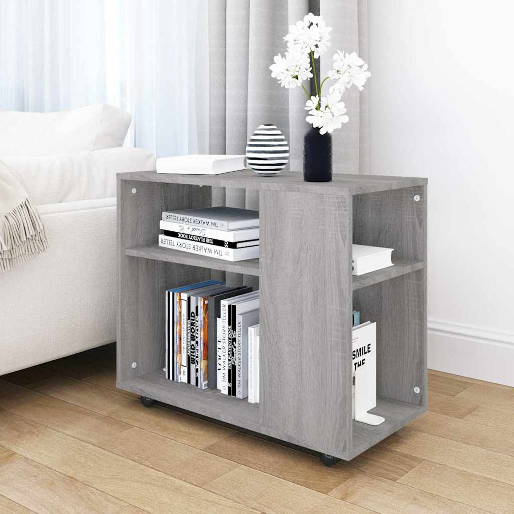 vidaXL Side Table Grey Sonoma 70x35x60.5 cm Engineered Wood 1