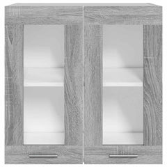 vidaXL Hanging Glass Cabinet Lyon Grey Sonoma 60x31x60 cm Engineered Wood 3