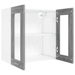 vidaXL Hanging Glass Cabinet Lyon Grey Sonoma 60x31x60 cm Engineered Wood 5