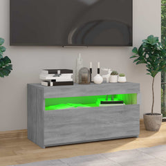 815125 vidaXL TV Cabinet with LED Lights Grey Sonoma 75x35x40 cm 4