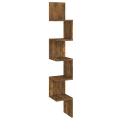 815210 vidaXL Wall Corner Shelf Smoked Oak 20x20x127,5 cm Engineered Wood 2