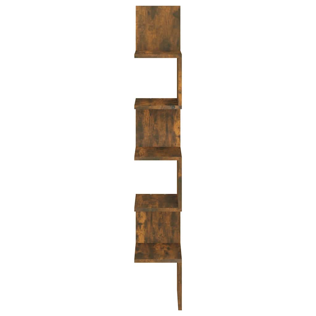 815210 vidaXL Wall Corner Shelf Smoked Oak 20x20x127,5 cm Engineered Wood 4